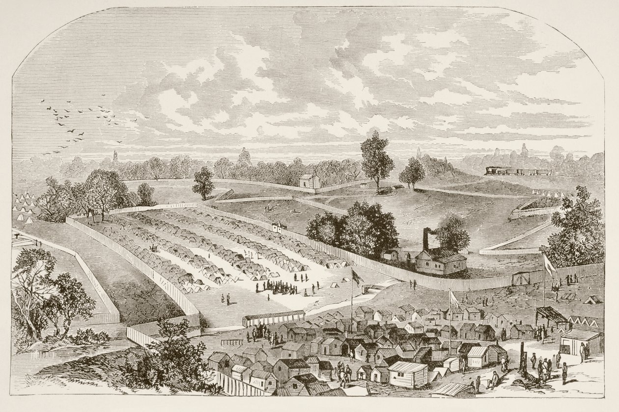 Prisión de Andersonville (litografía) de English School