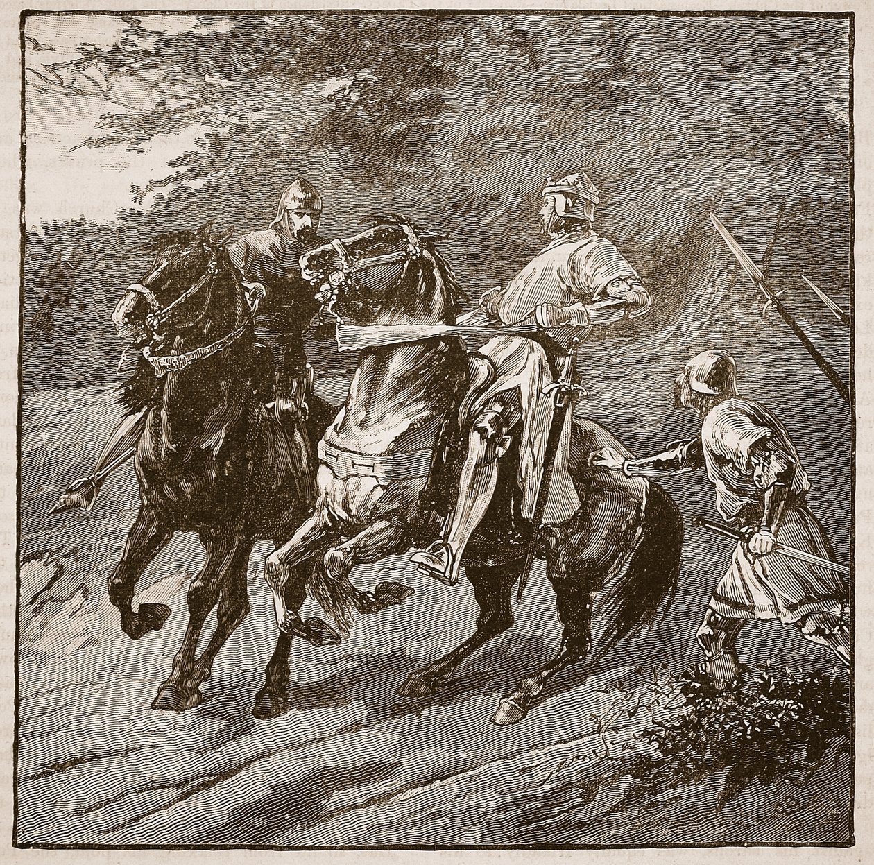 Arresto del Rey Ricardo, ilustración de Cassells Illustrated History of England de English School