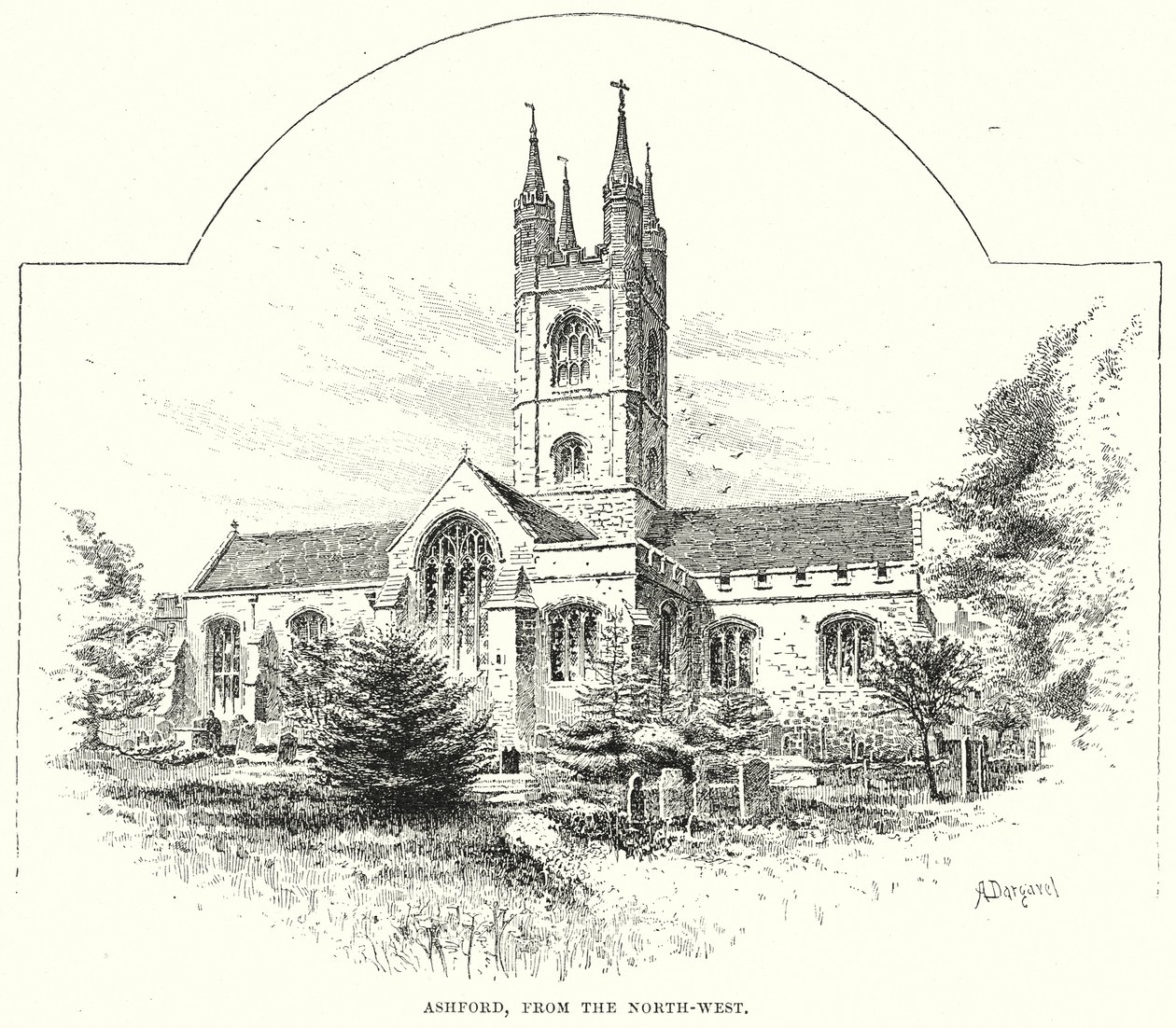 Ashford, desde el noroeste (grabado) de English School