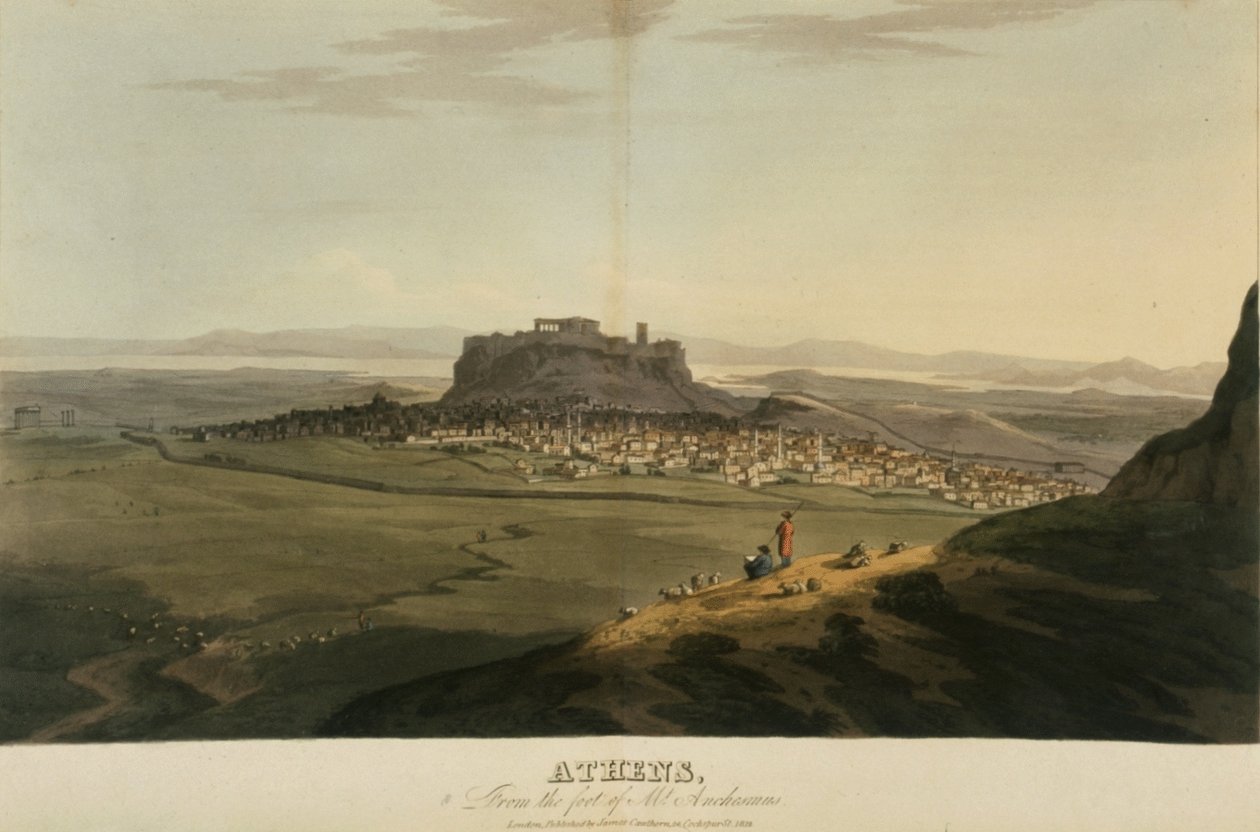 Atenas, ilustración de "A journey through Albania, and other provinces...to Constantinople, during the years 1809-1810" de J.C. Hobhouse. de English School
