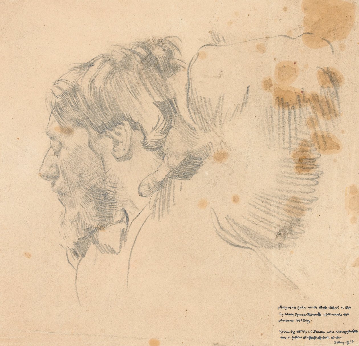 Augustus John en la Escuela de Arte Slade, c.1897 de English School