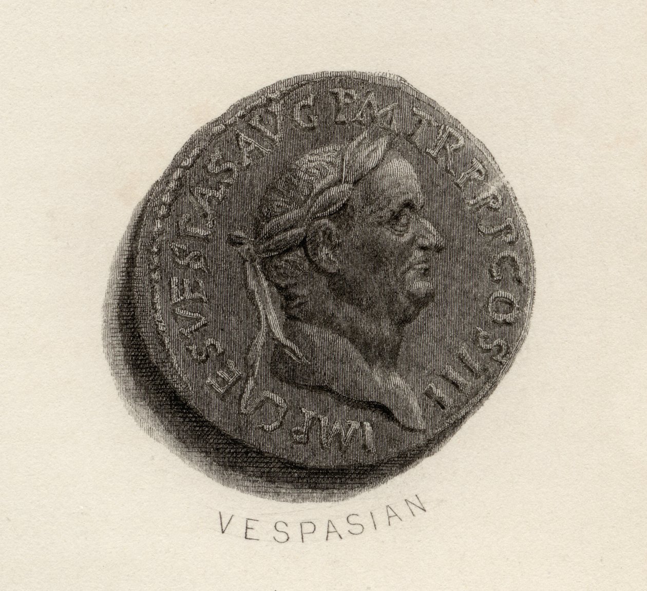 Moneda áurea, de la era de Vespasiano, Tito Flavio Vespasiano de English School