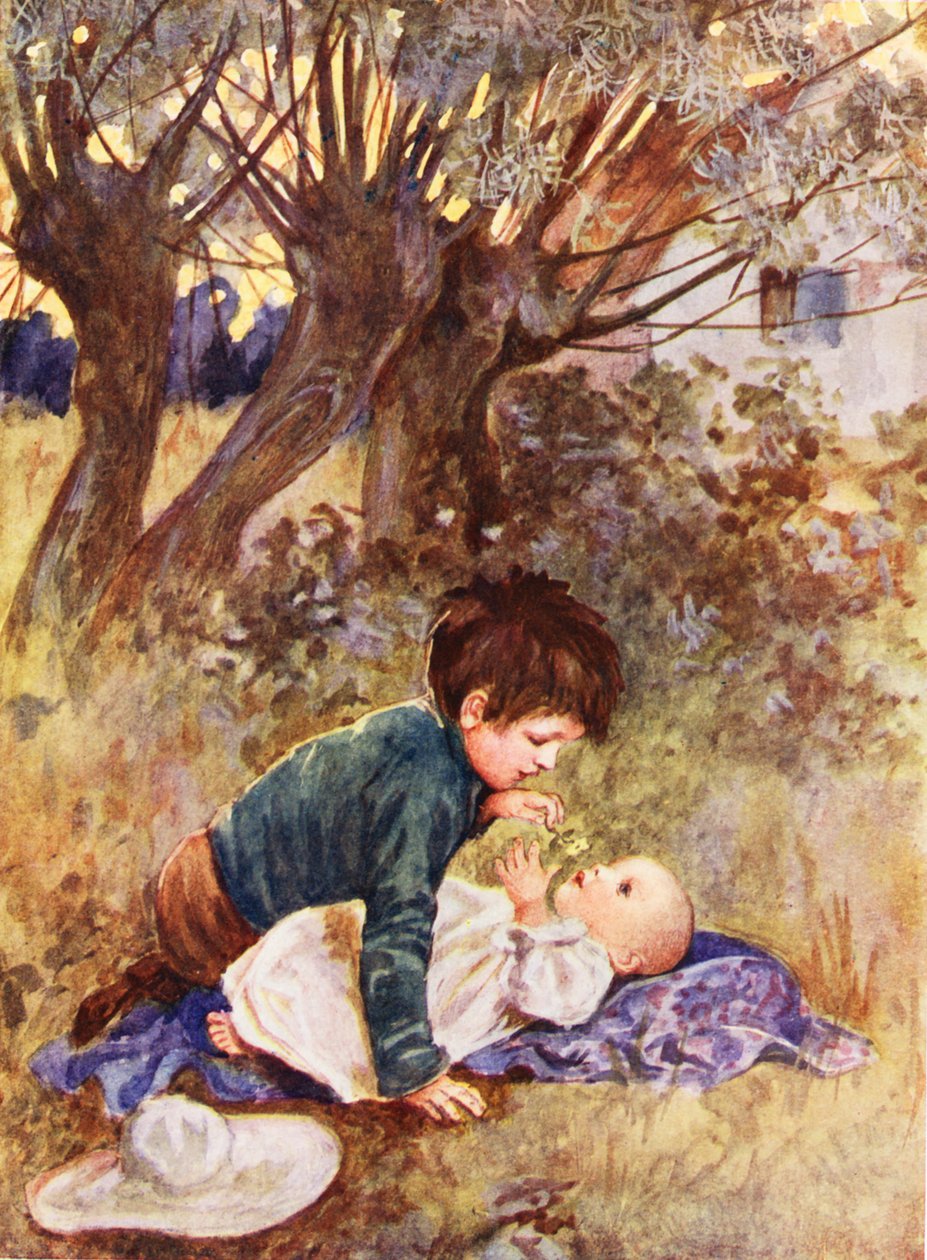 Hermana pequeña (litografía en color) de English School