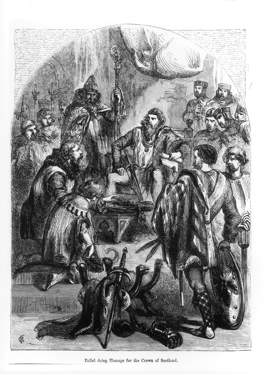 Baliol (1249-1315) rindiendo homenaje por la corona de Escocia de English School