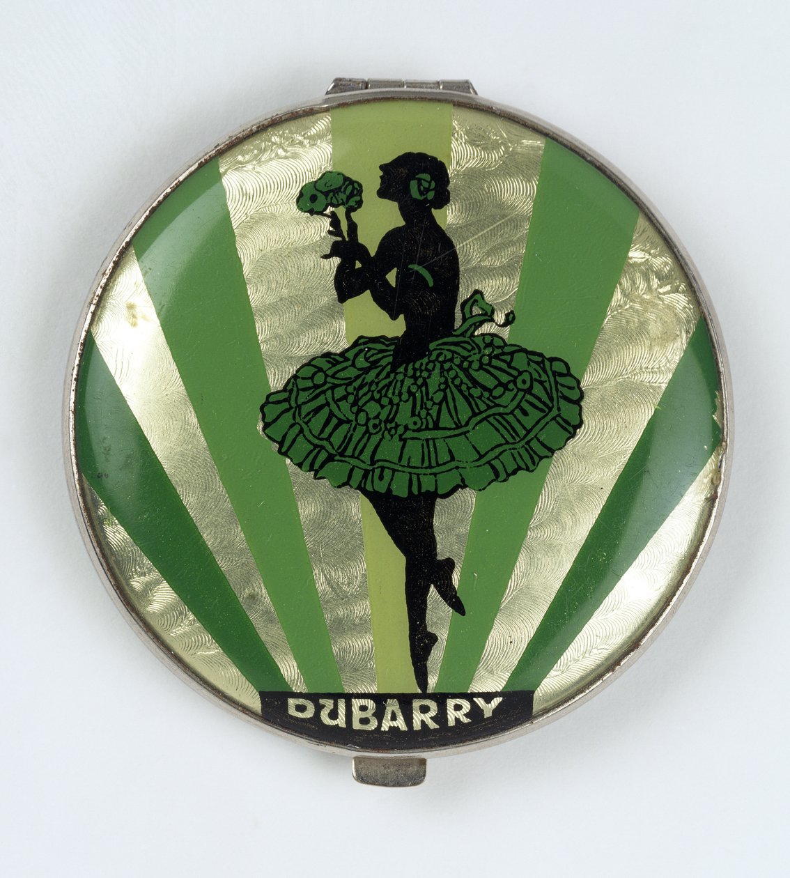 Compacto de polvo de bailarina, hecho por Dubarry, 1920-30 de English School
