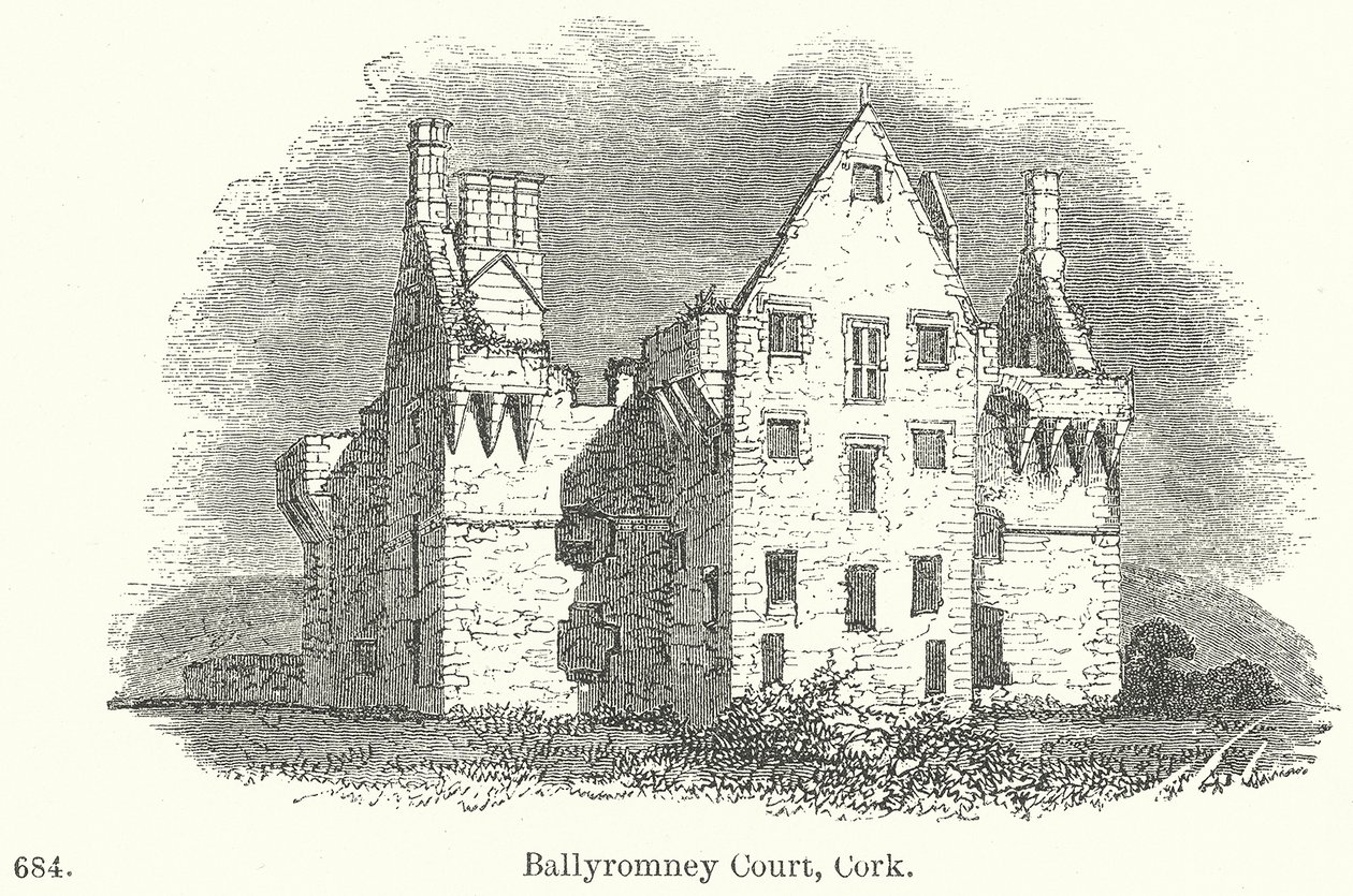 Ballyromney Court, Cork (grabado) de English School