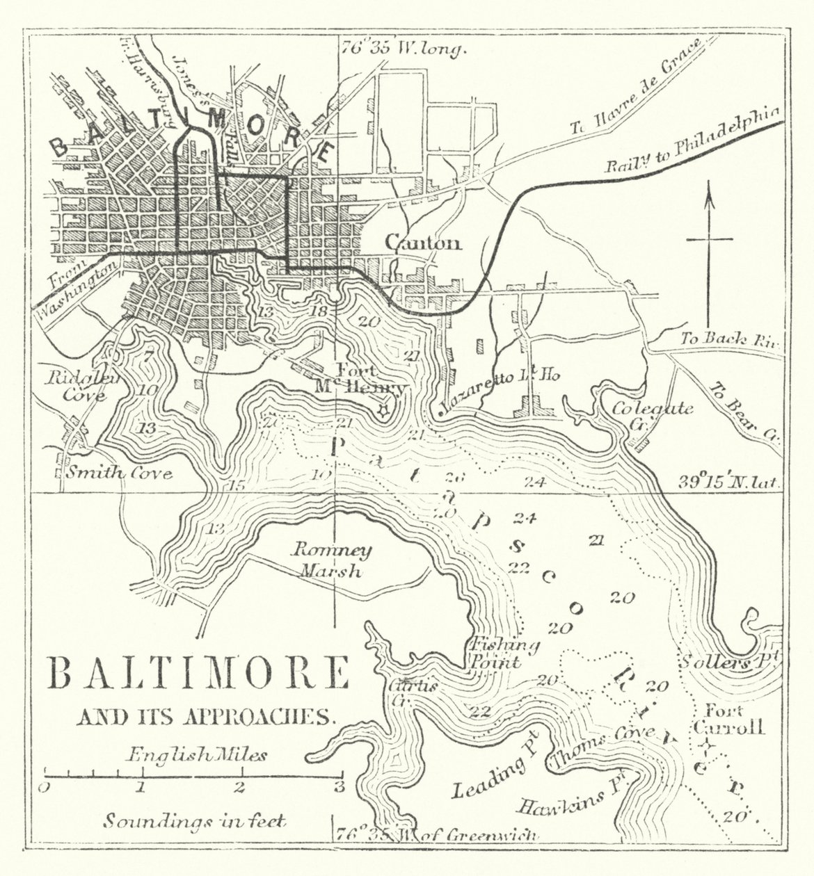 Baltimore y sus alrededores (grabado) de English School