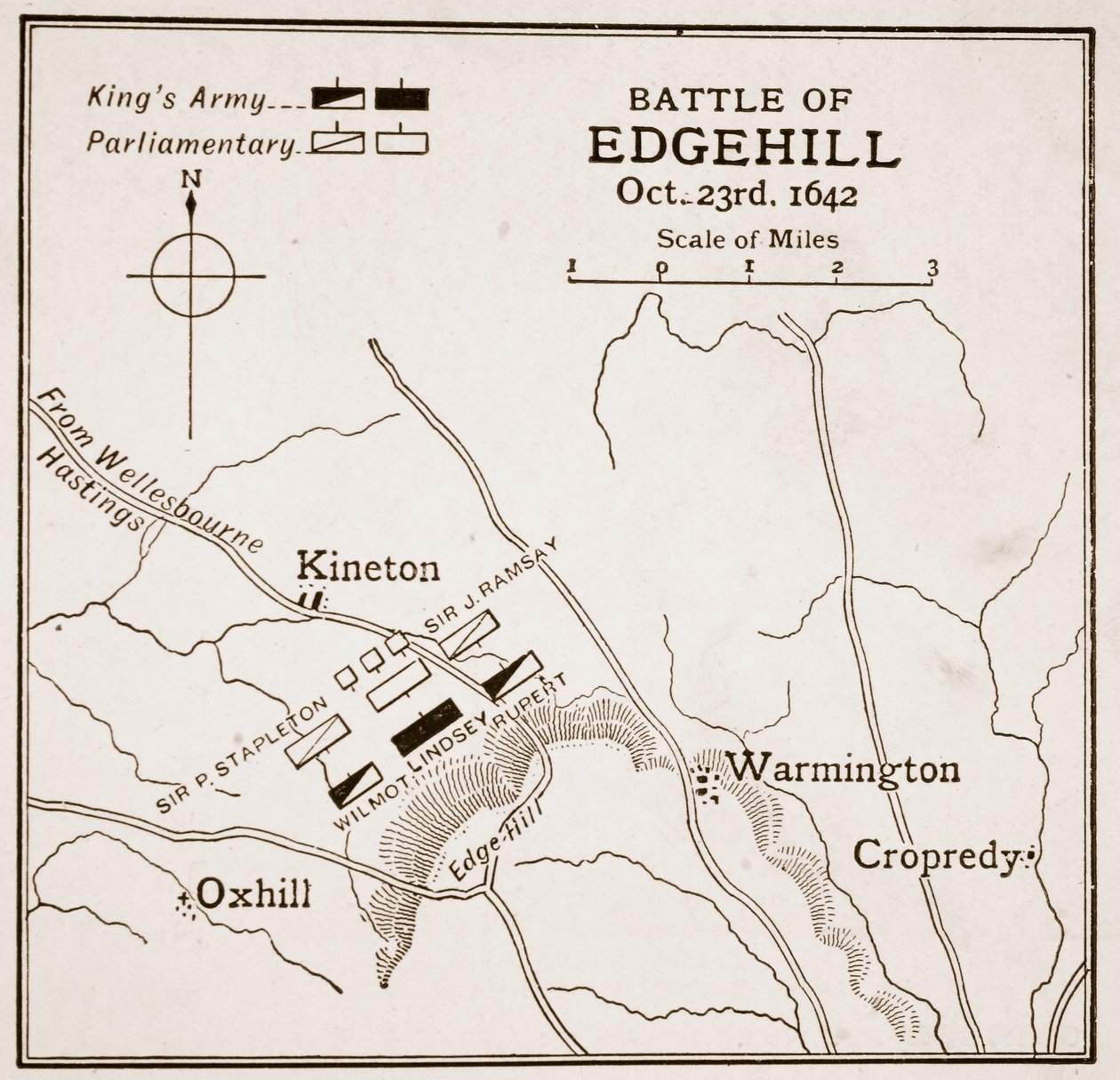 Batalla de Edgehill, 23 de octubre de 1642 de English School