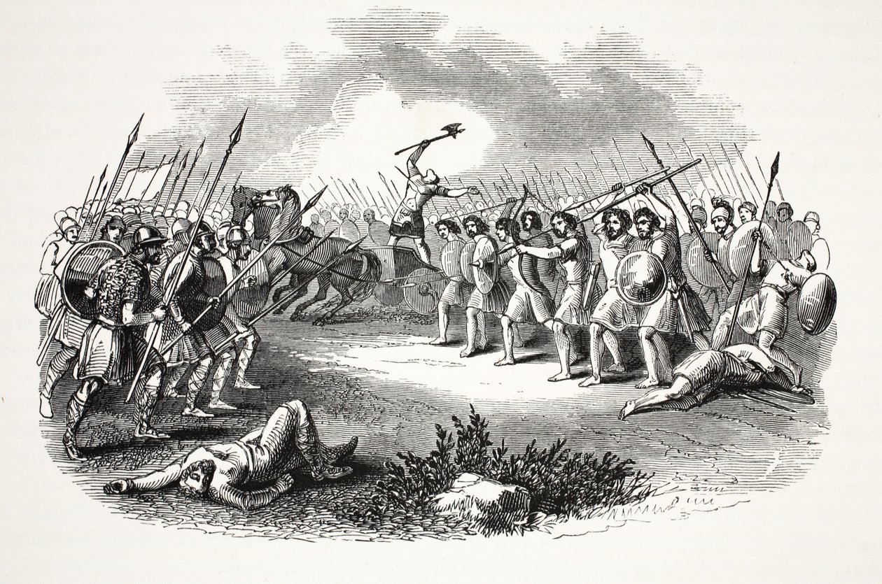 Batalla de Rhuddlan Marsh, pub. siglo XIX de English School