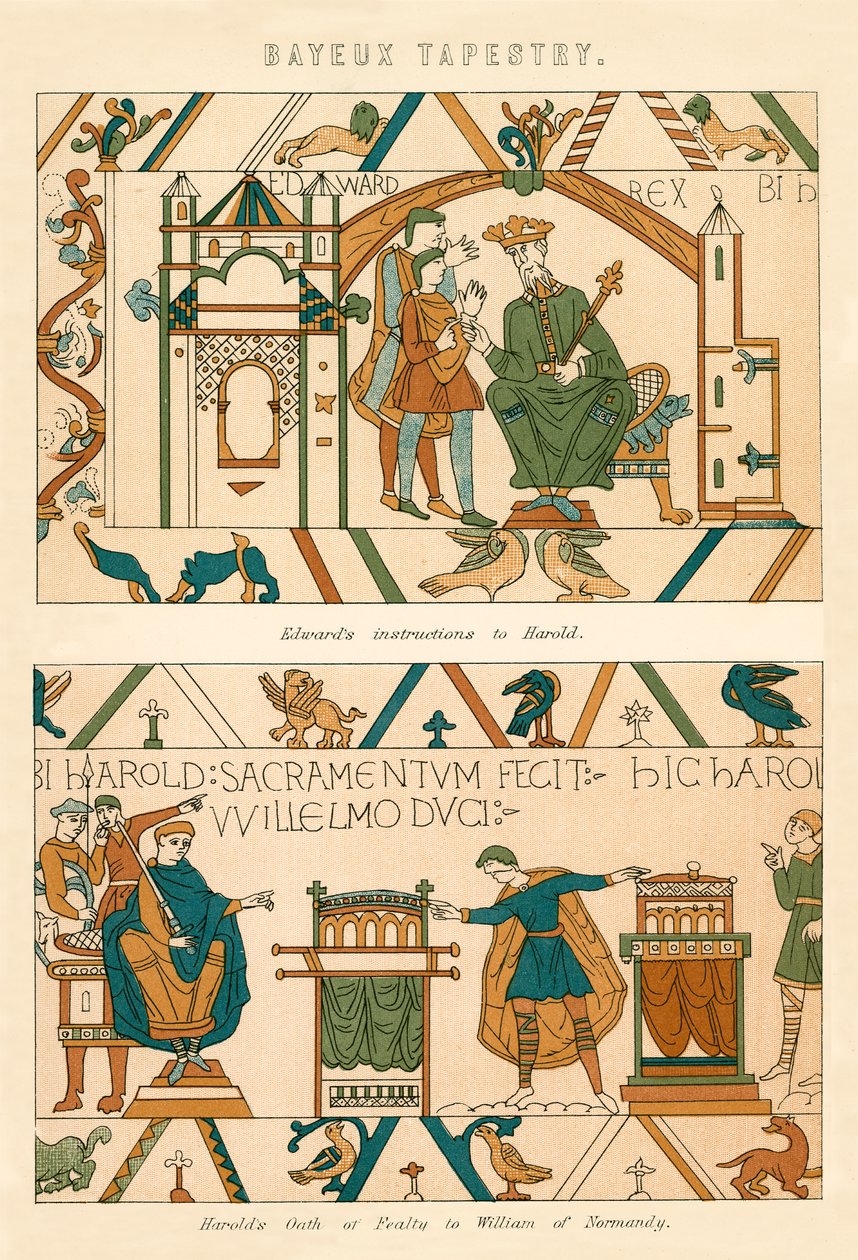 Tapiz de Bayeux (litografía en color) de English School