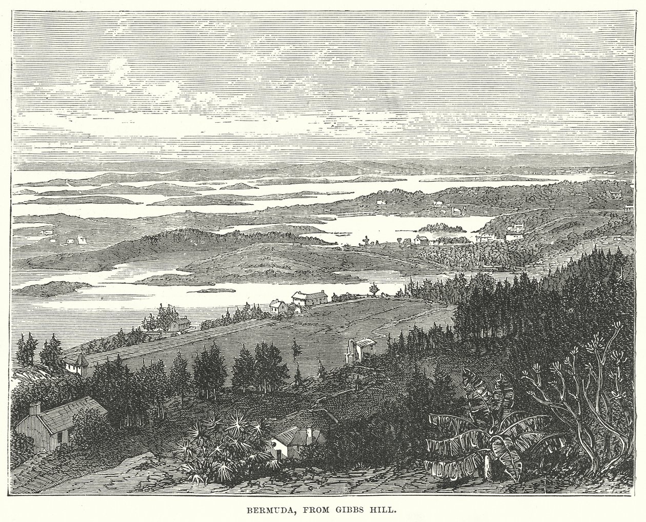 Bermudas, desde Gibbs Hill (grabado) de English School