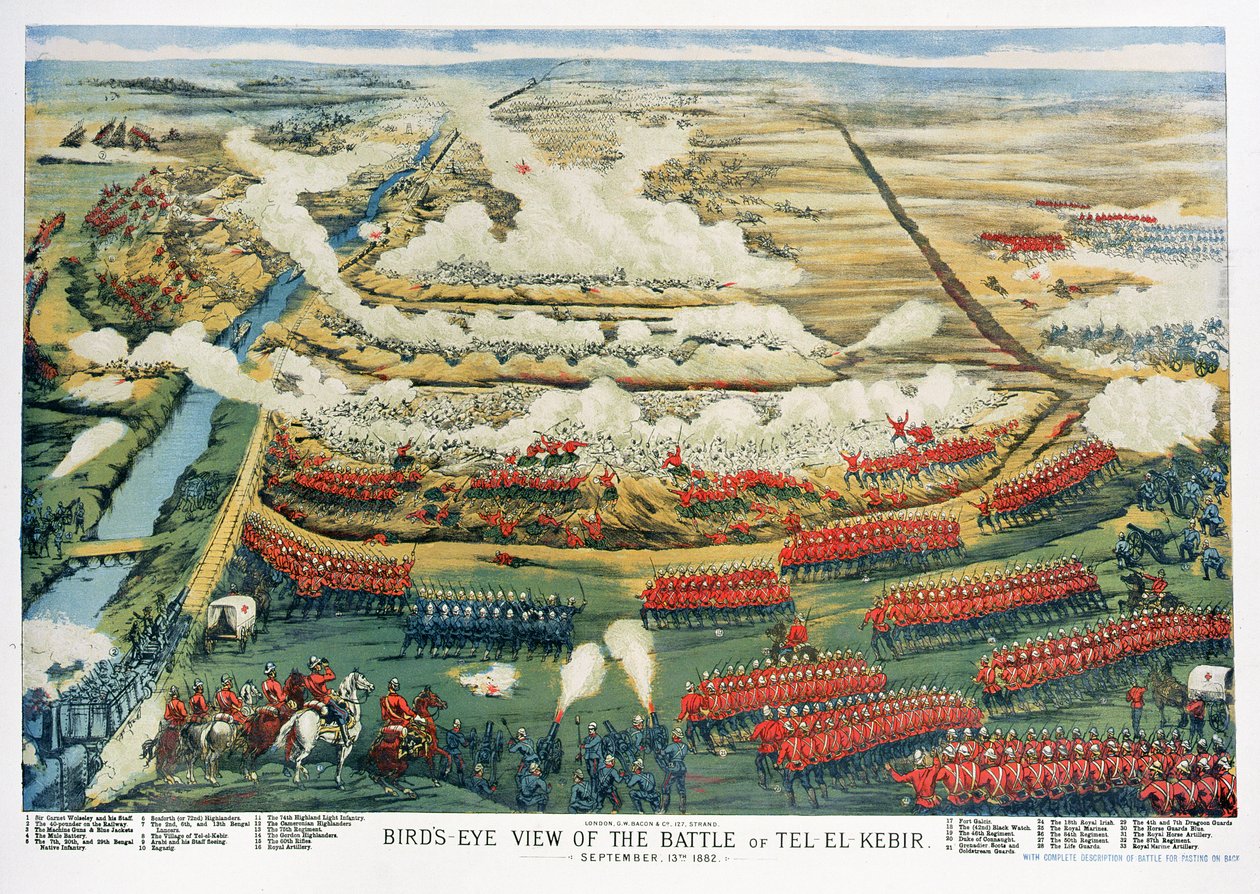 Vista aérea de la batalla de Tel el-Kebir el 13 de septiembre de 1882 de English School