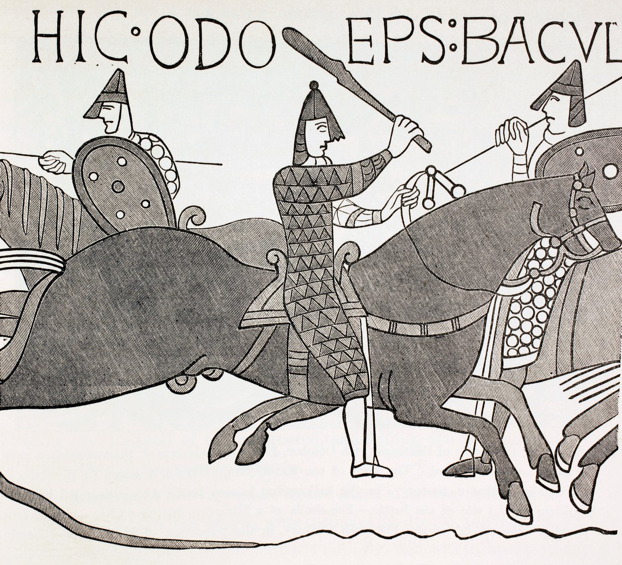 Obispo Eudes sosteniendo su Bastón de Mando en la Batalla de Hastings, c.1880 de English School