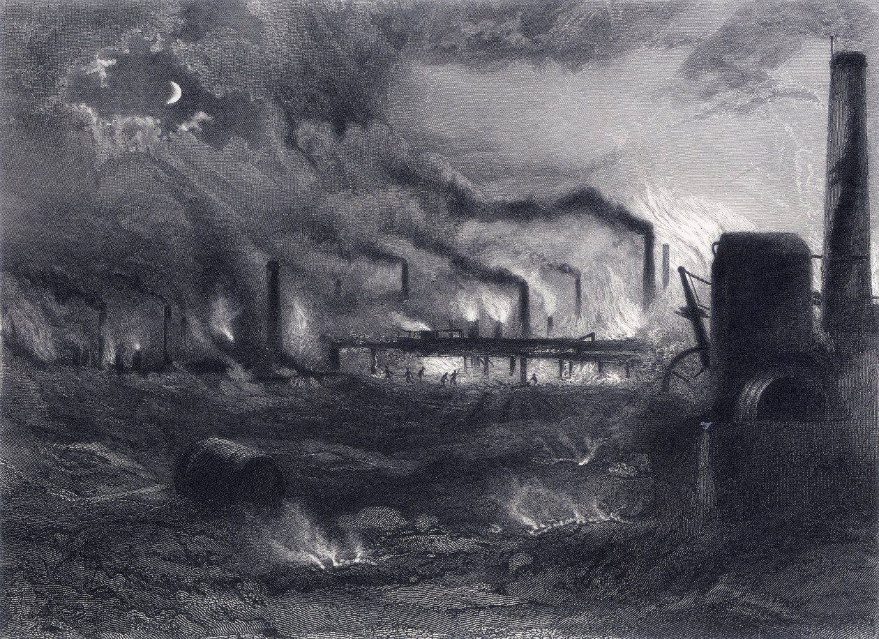 Black Country, cerca de Bilston, Staffordshire, de "Staffordshire and Warwickshire Past and Present" de John Alfred Langford de English School