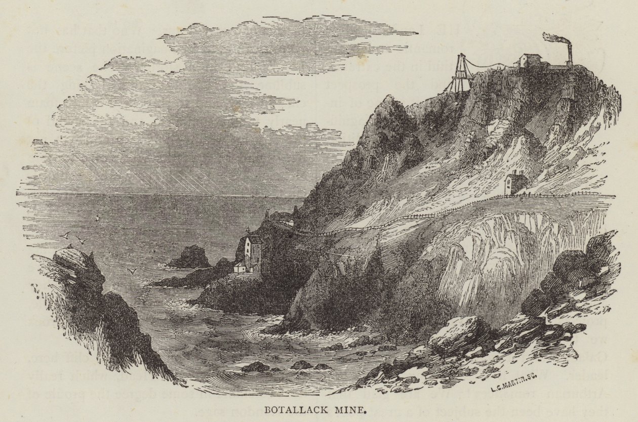 Mina Botallack (grabado) de English School