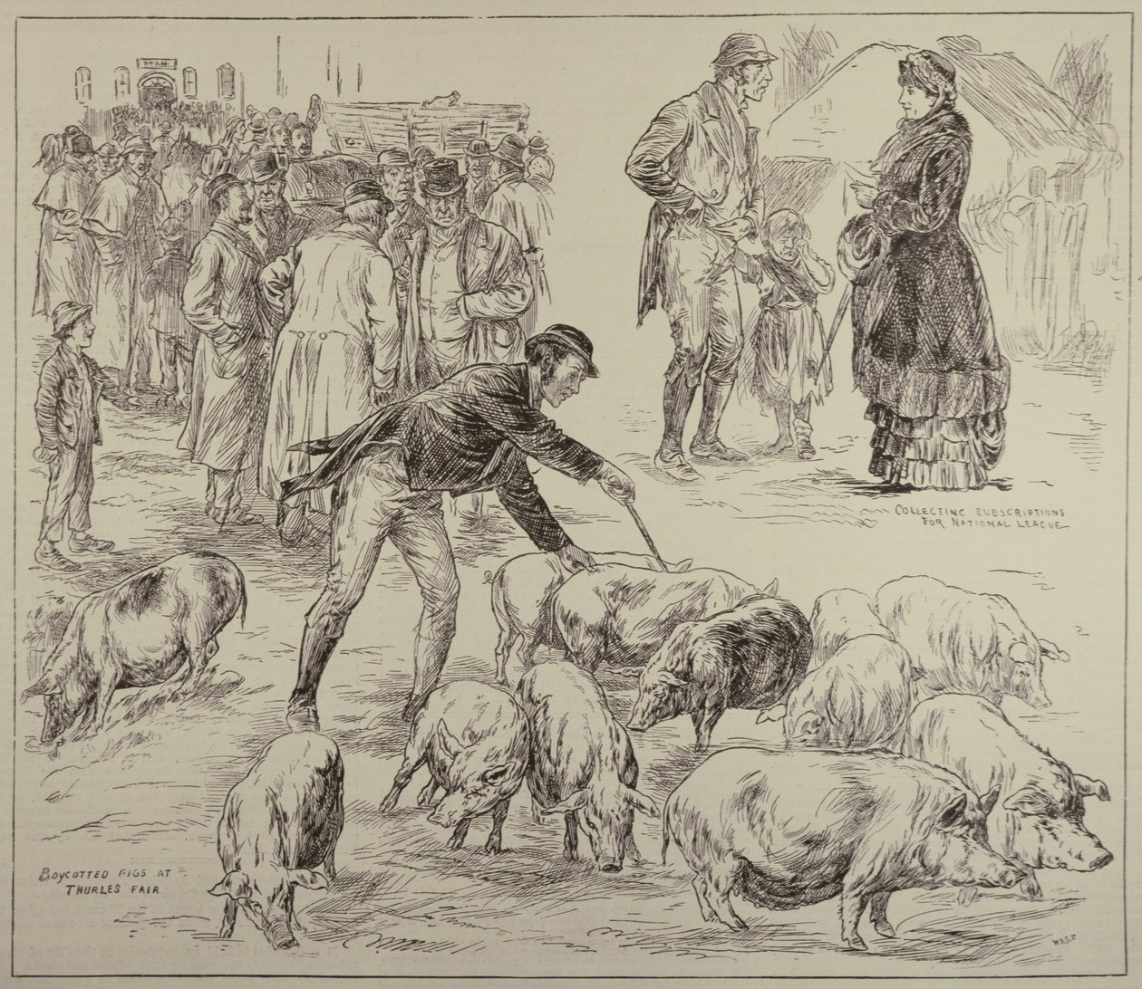 Boicot en Irlanda, de The Illustrated London News, 4 de octubre de 1886 de English School