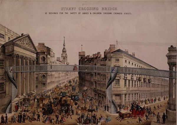Puente sobre la Calle en Mansion House, c.1862 de English School