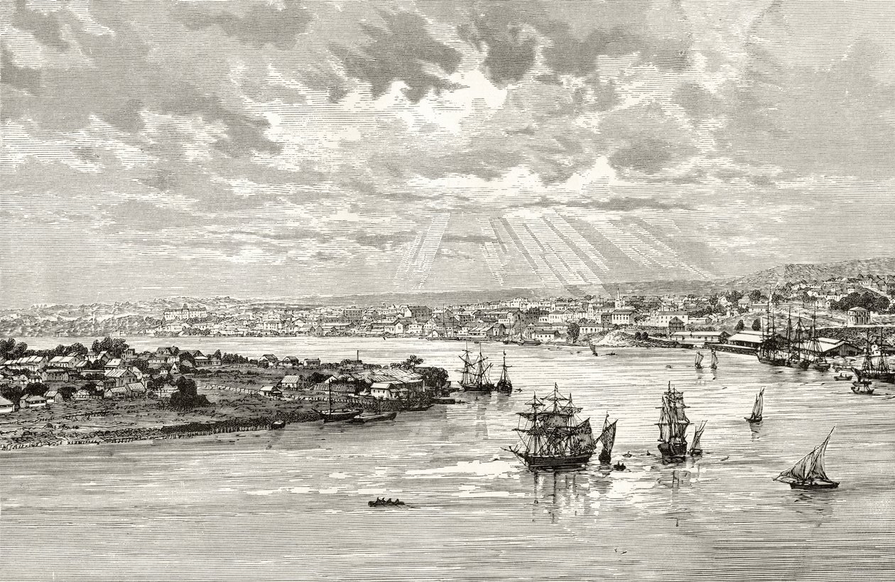 Puerto de Brisbane, Australia, c.1880, de 