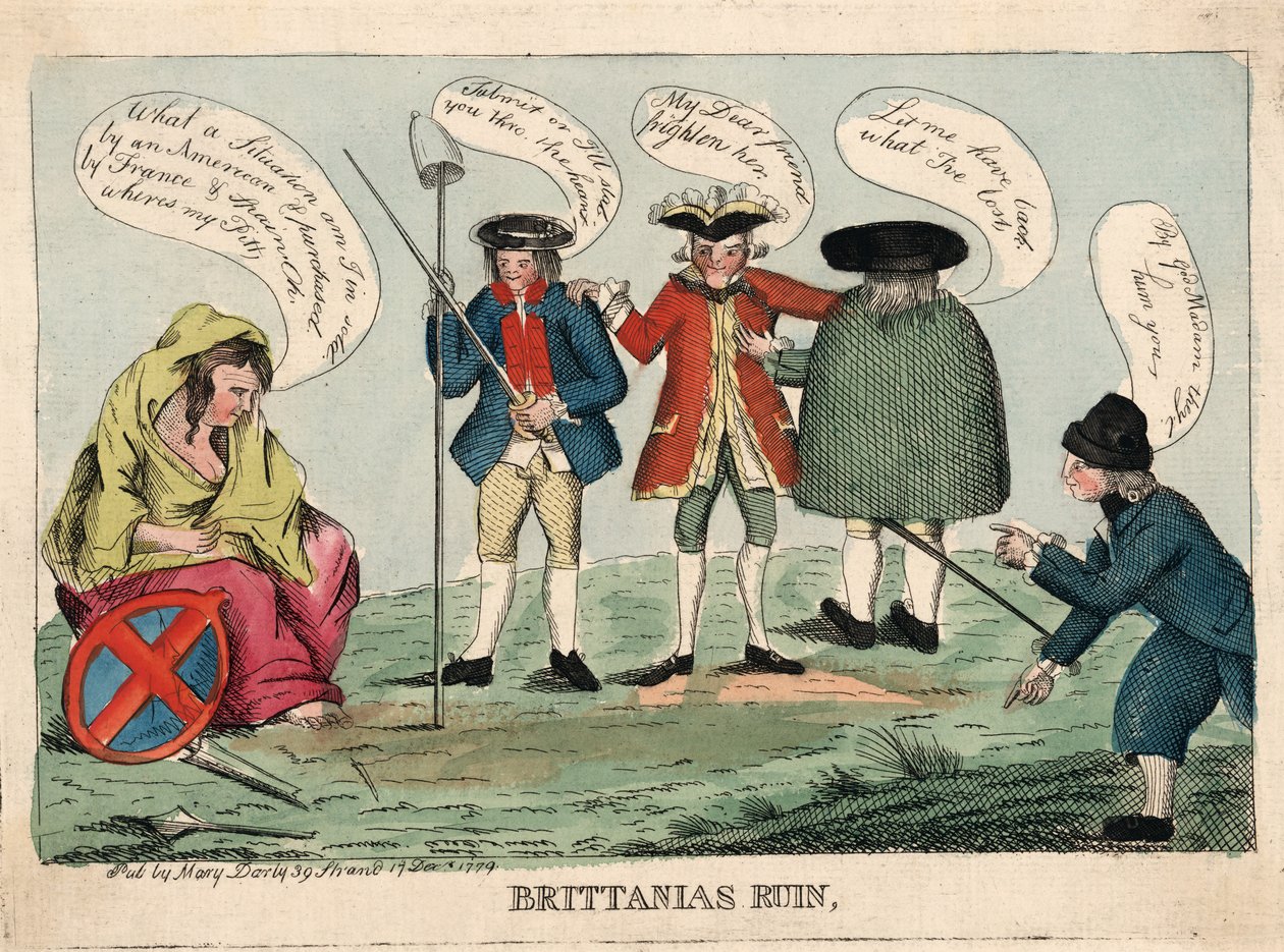 La Ruina de Britannia, pub. 1779 de English School