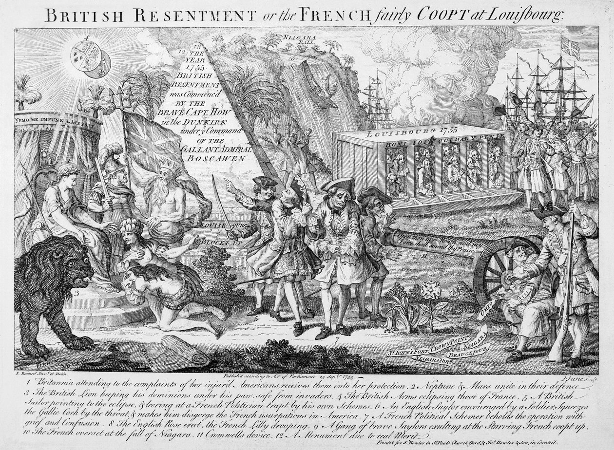 Resentimiento británico o, los franceses atrapados en Louisbourg, publicado el 25 de septiembre de 1755 de English School