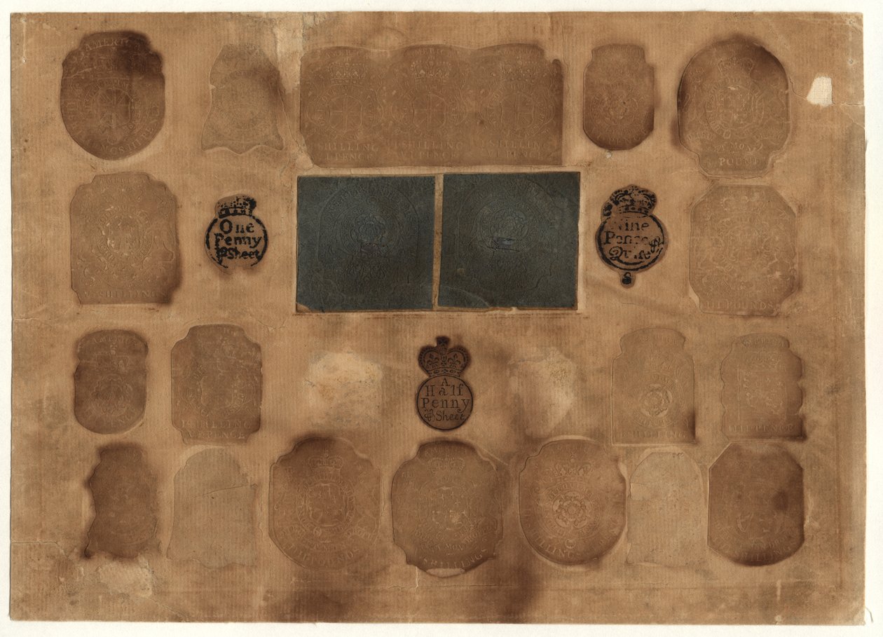 Sellos de ingresos británicos, c.1765 de English School