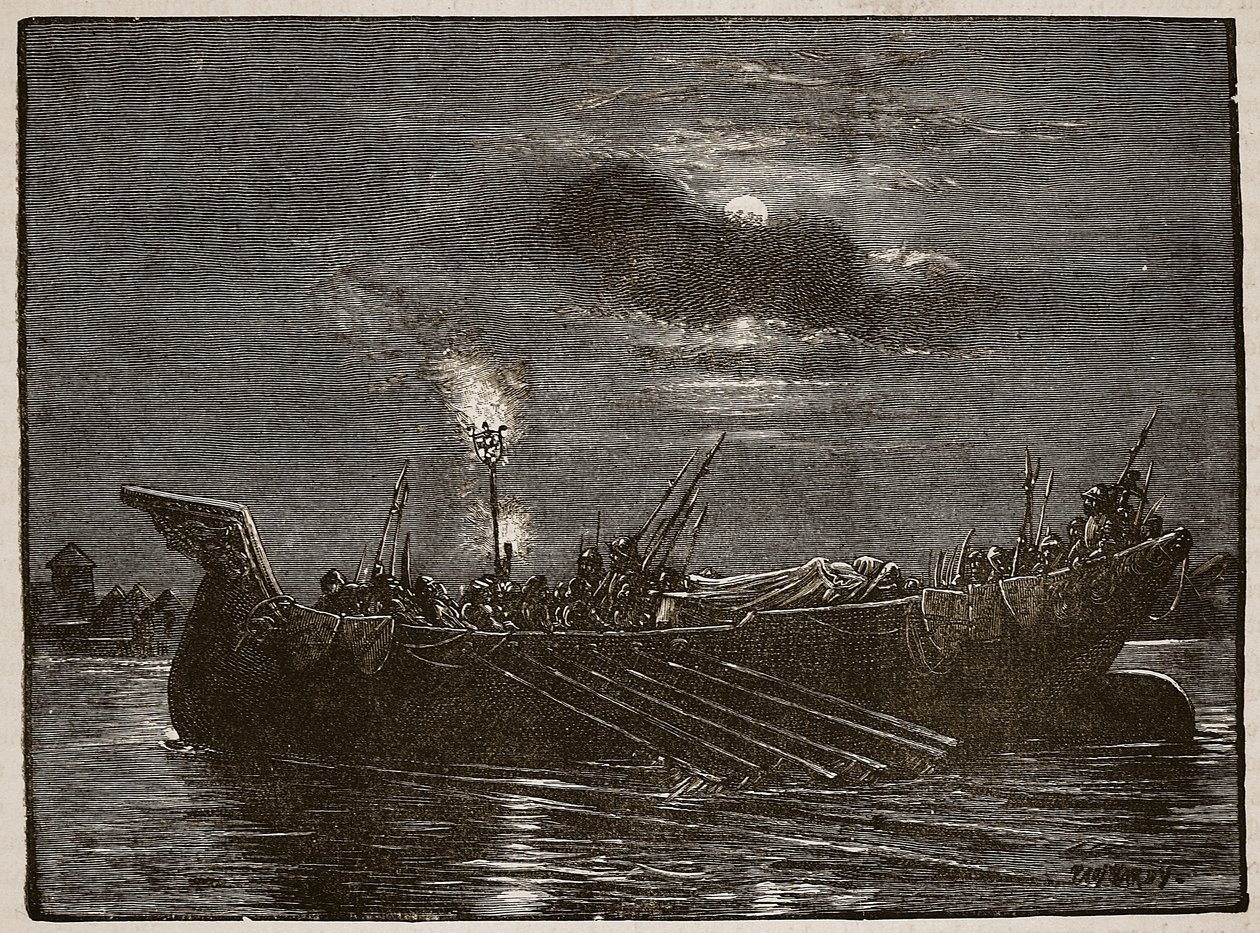 Entierro del Rey Enrique, ilustración de Cassells Illustrated History of England de English School
