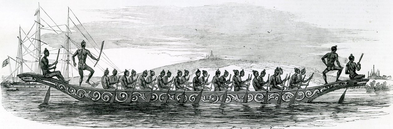 Barco de guerra birmano, tomado de The London Illustrated News, 1852 de English School