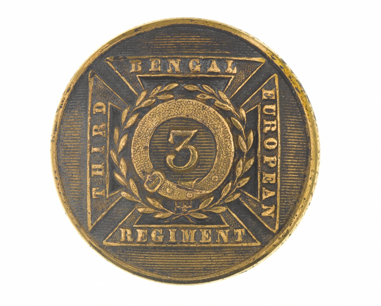 Botón, oficial, 3º Regimiento Europeo de Bengala, 1854-1861 de English School
