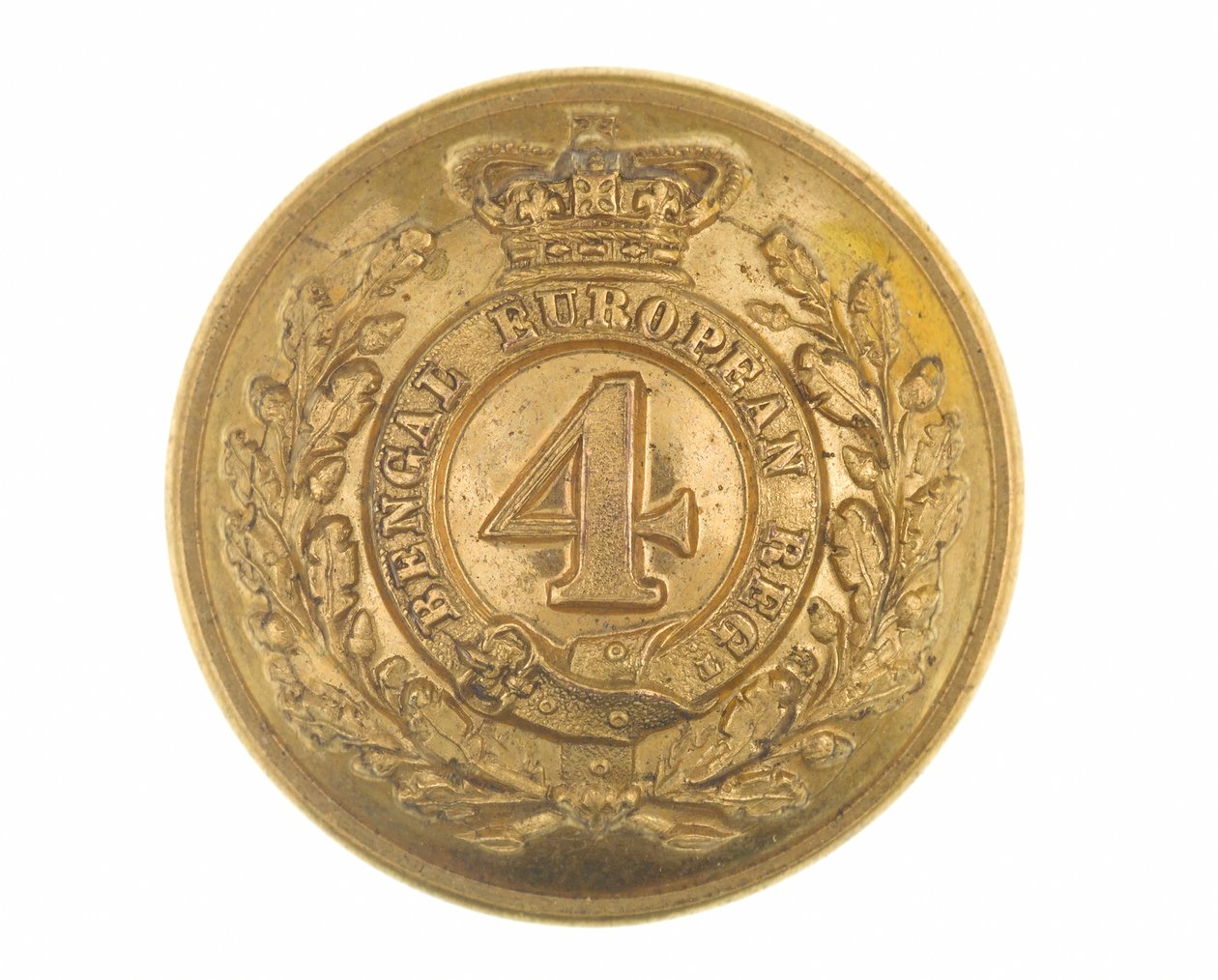 Botón, oficial, 4º Regimiento Europeo de Bengala, 1855-1861 de English School