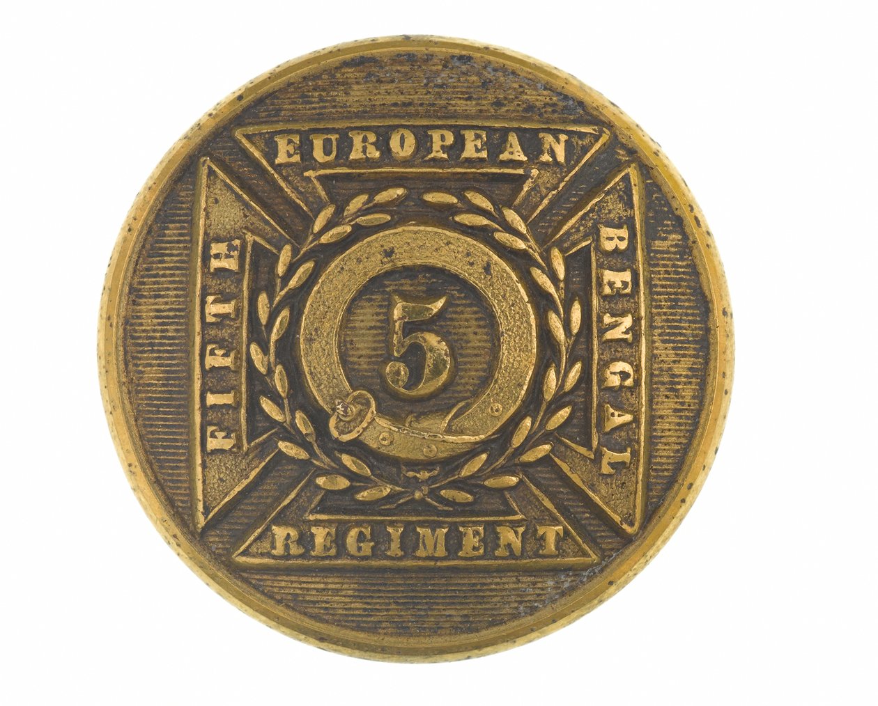 Botón, oficial, 5º Regimiento Europeo de Bengala, 1858-1860 de English School