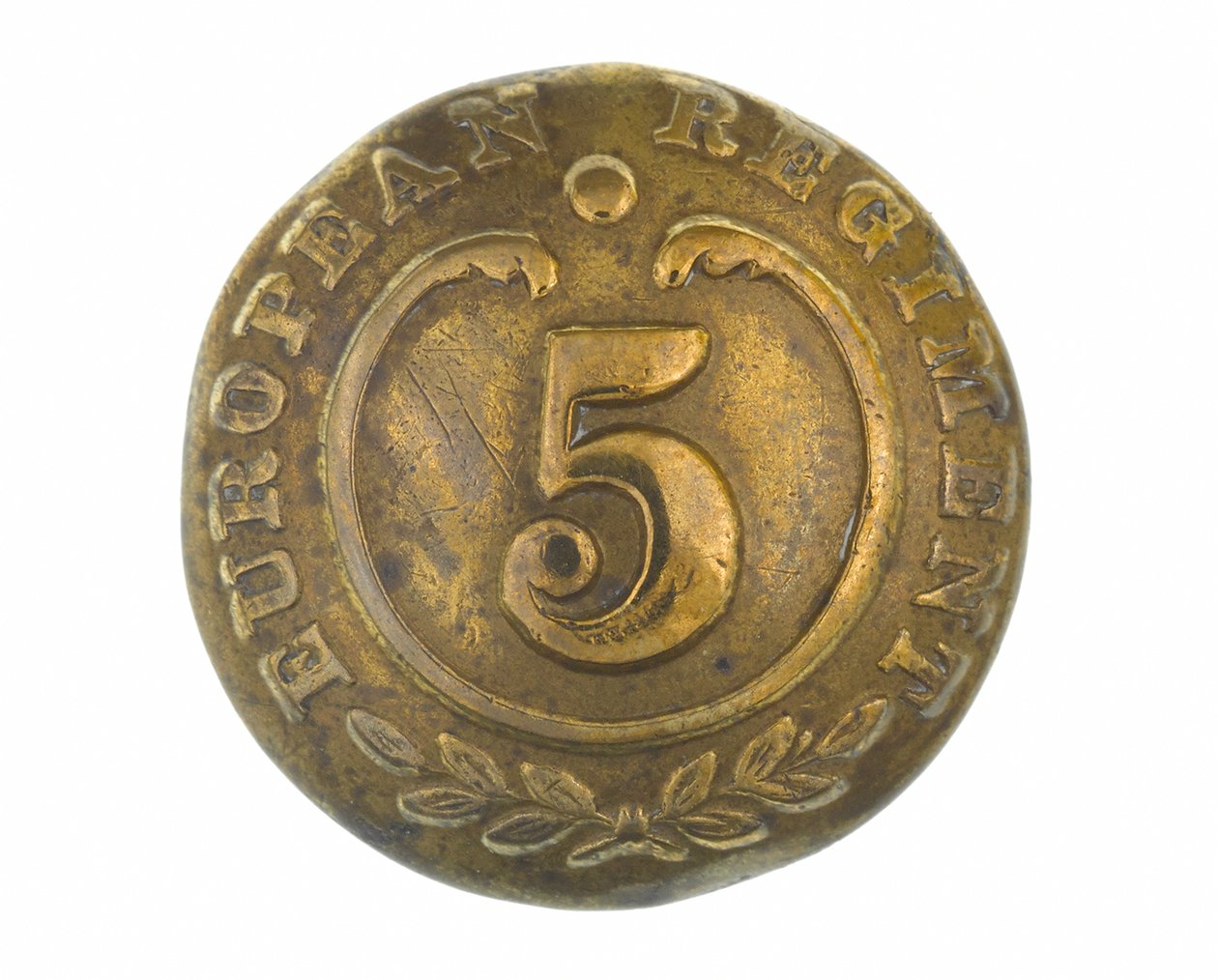 Botón, otras filas, 5º Regimiento Europeo de Bengala, 1858-1860 de English School