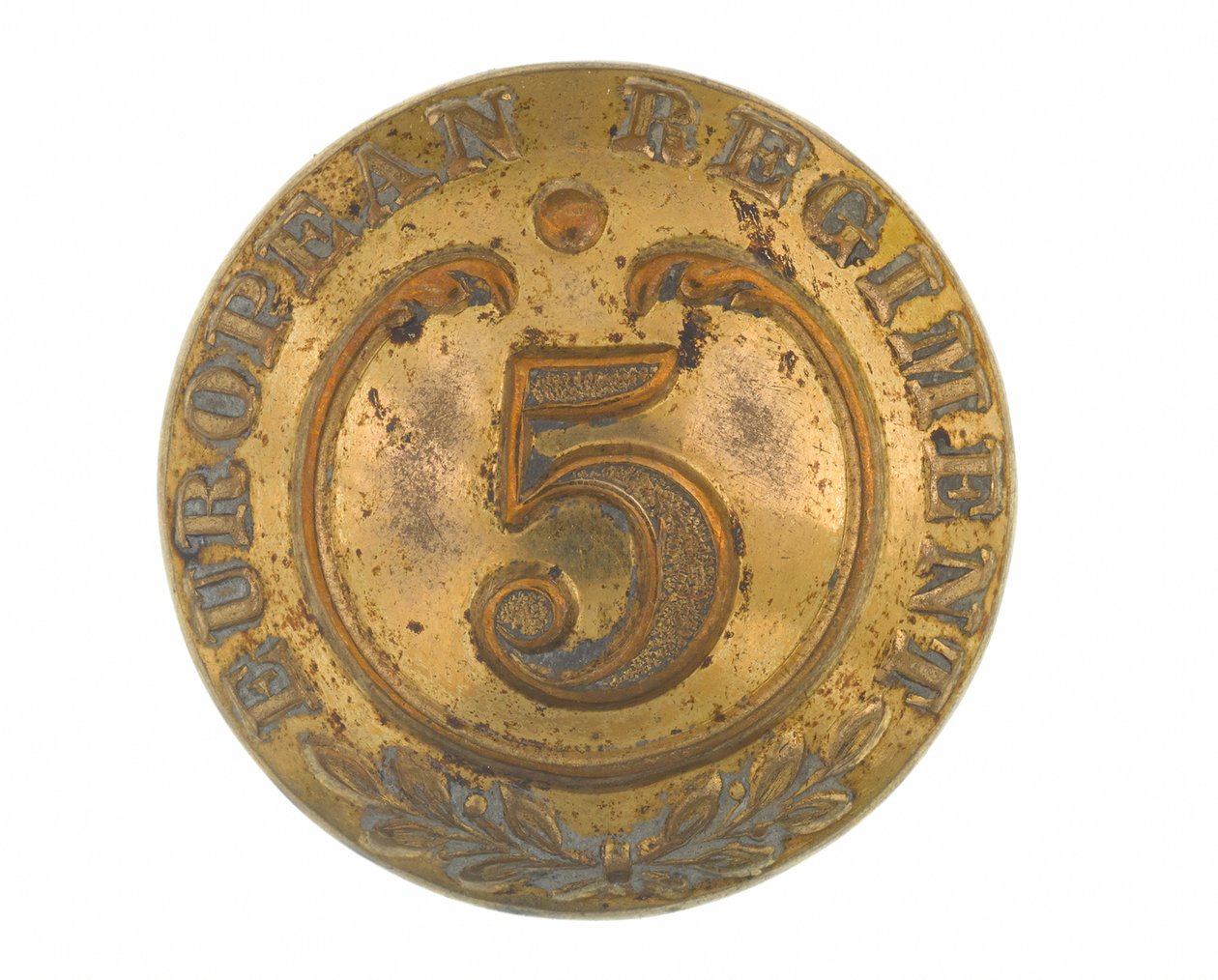 Botón, otras filas, 5º Regimiento Europeo de Bengala, 1858-1860 de English School