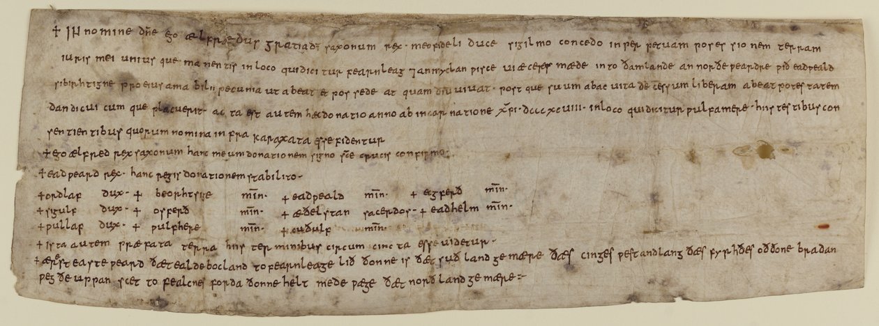 Carta del Rey Alfredo, c898 de English School