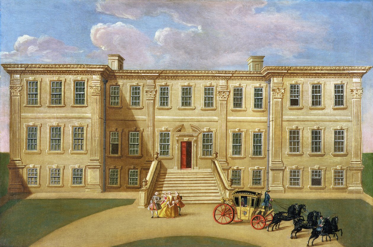 Calke Hall, Derbyshire, la Residencia de Sir Henry Harpur, Baronet, c.1734 de English School