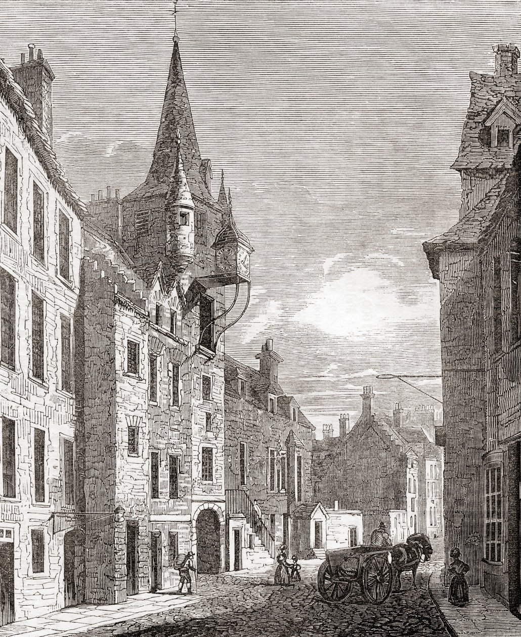Canongate Jail, Edimburgo, Escocia, de Old England: A Pictorial Museum, pub. 1847 de English School