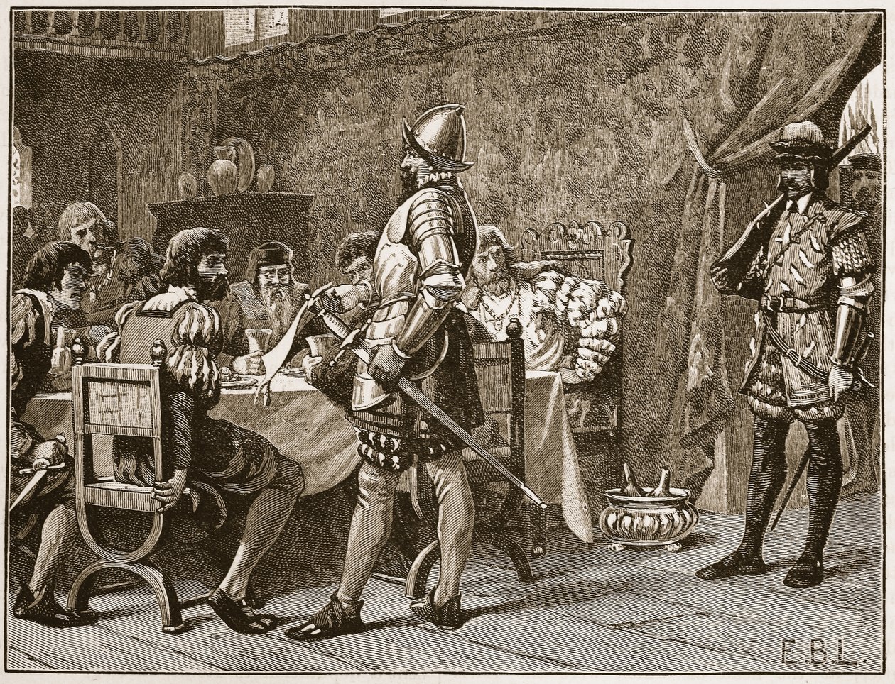 Captura de los FitzGeralds, ilustración de la Historia Ilustrada de Inglaterra de Cassell de English School