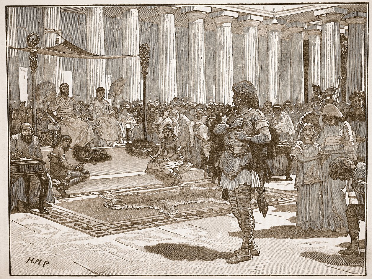 Caractacus ante Claudio, ilustración de Cassells Illustrated History of England de English School