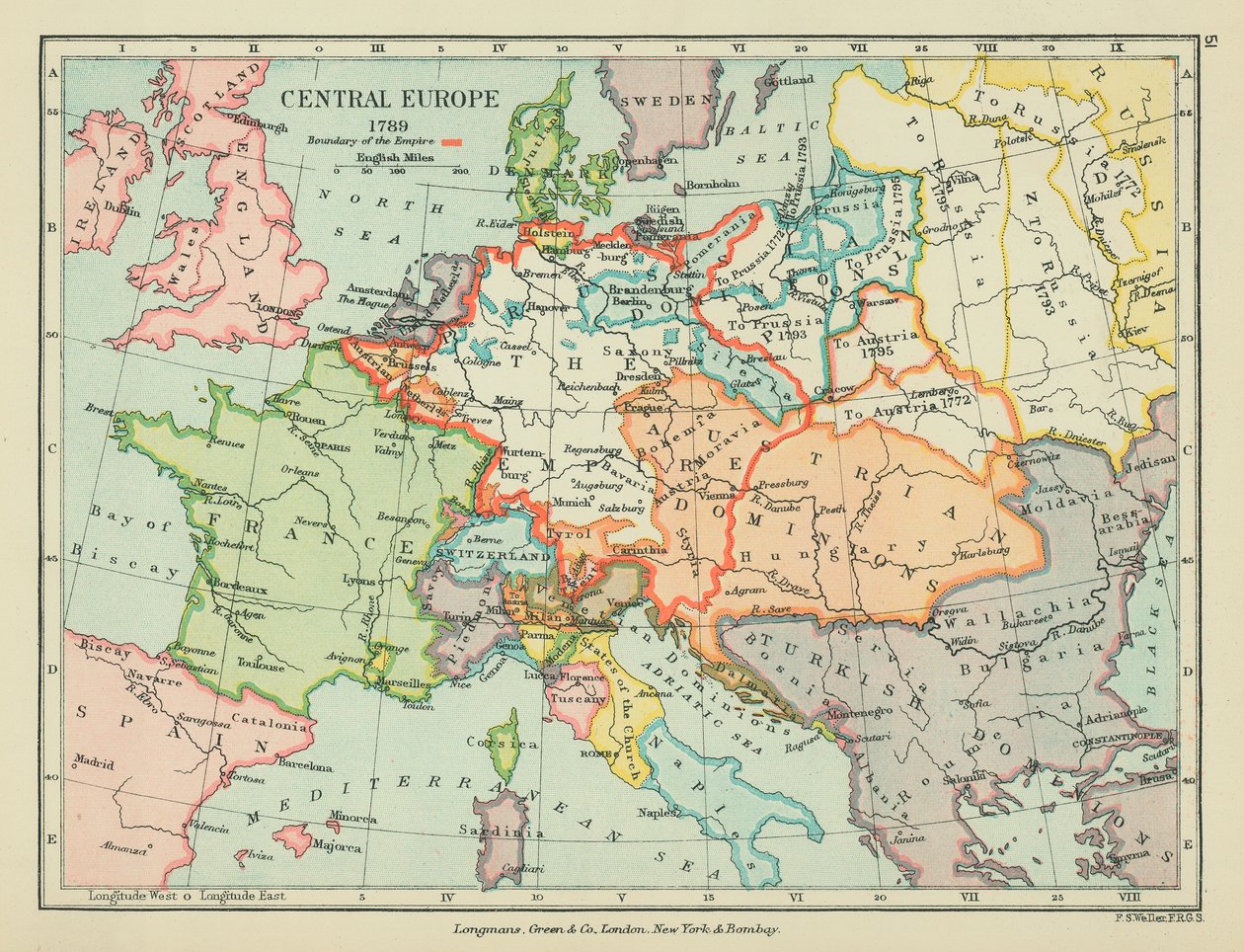 Europa Central (litografía en color) de English School