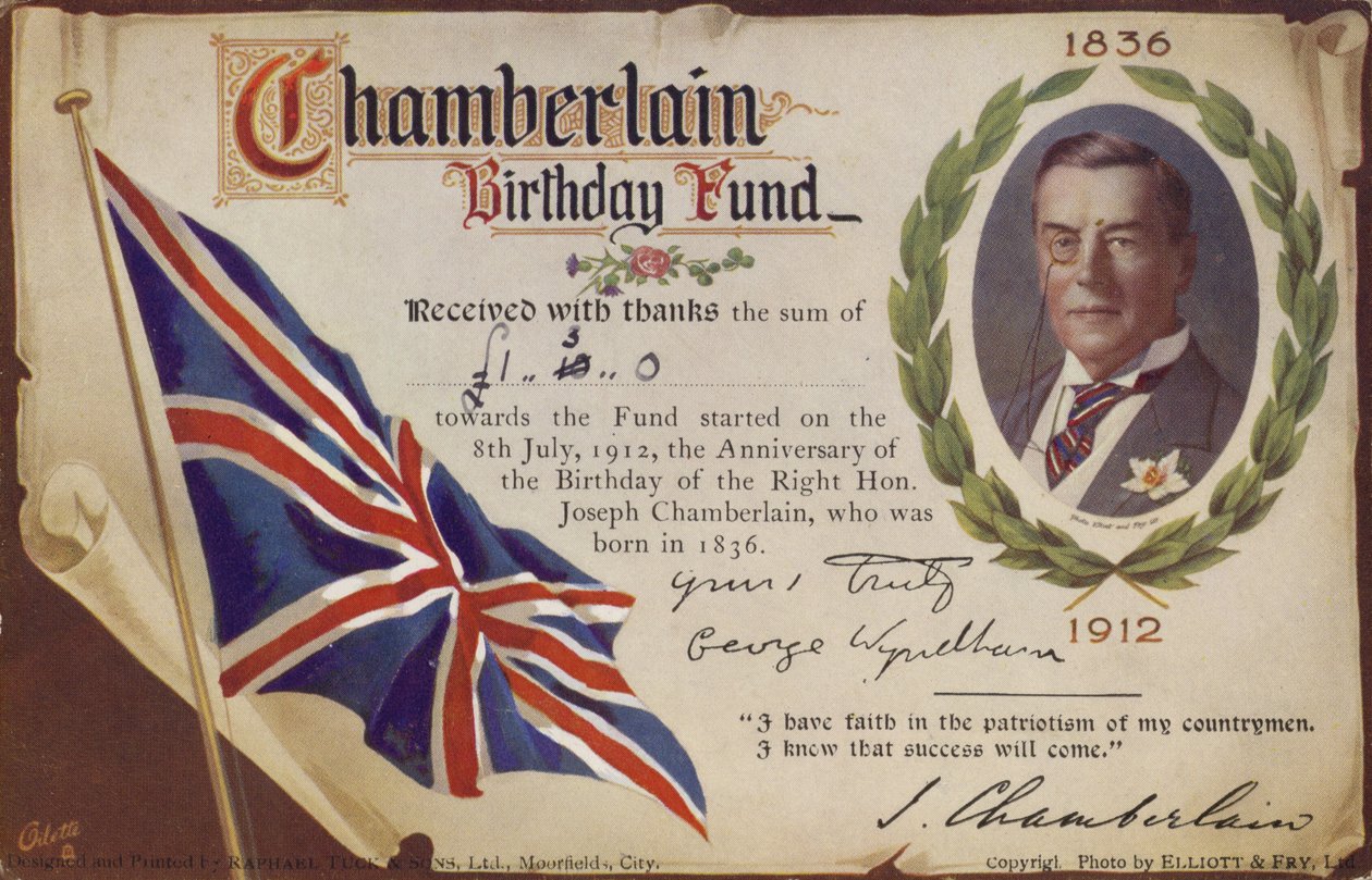 Fondo para el cumpleaños de Chamberlain de English School