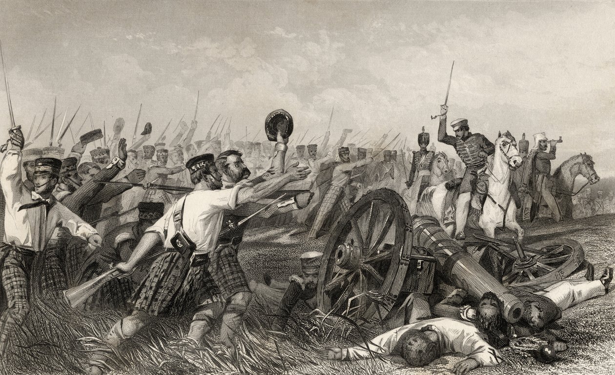 Carga de los Highlanders antes de Cawnpore bajo el General Havelock, de 