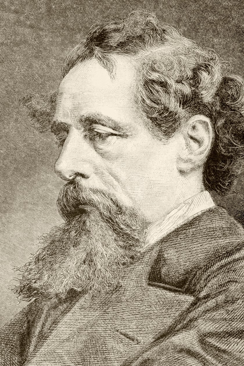 Charles Dickens (litografía) de English School