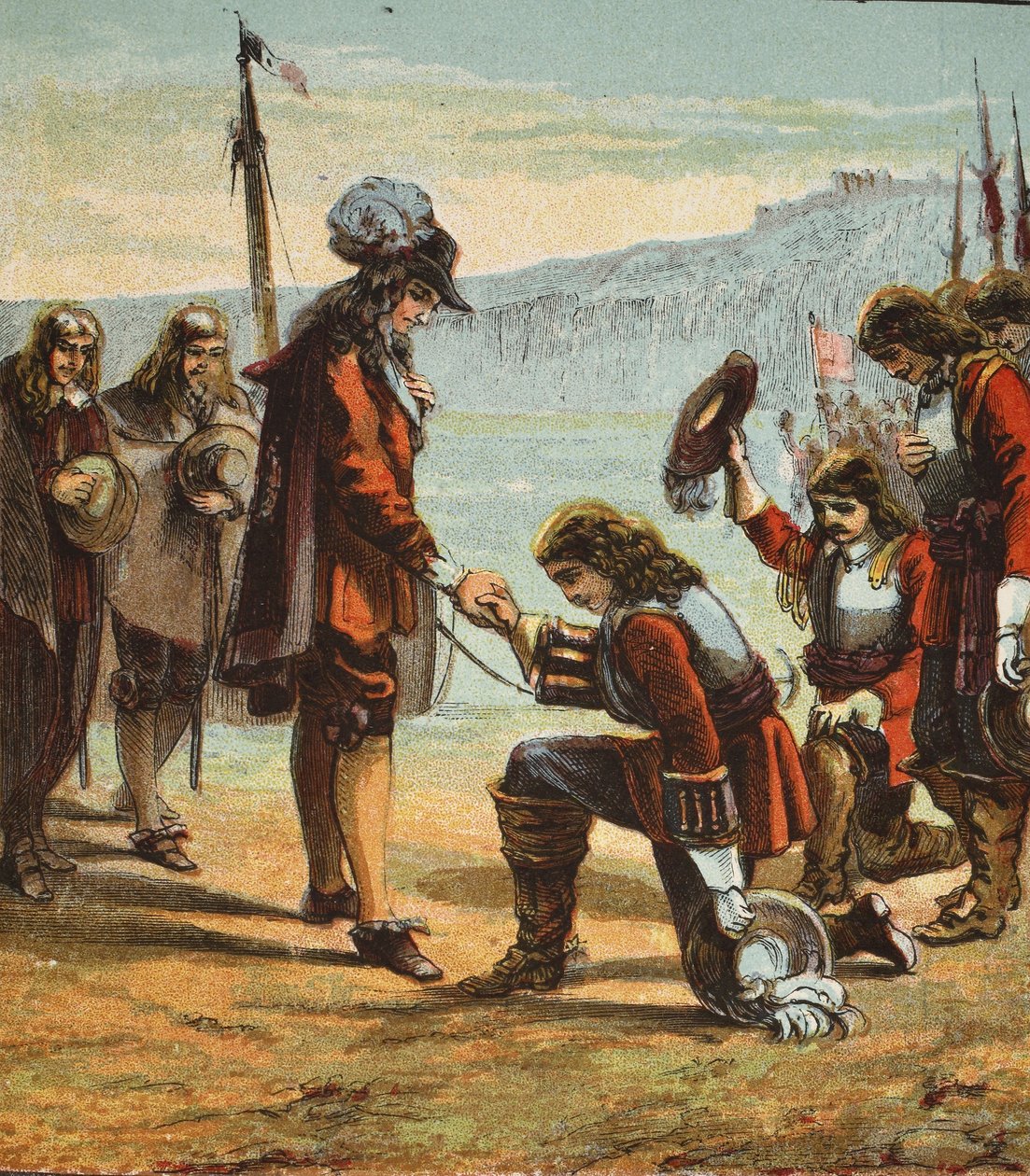 Carlos II y el general Monk de English School