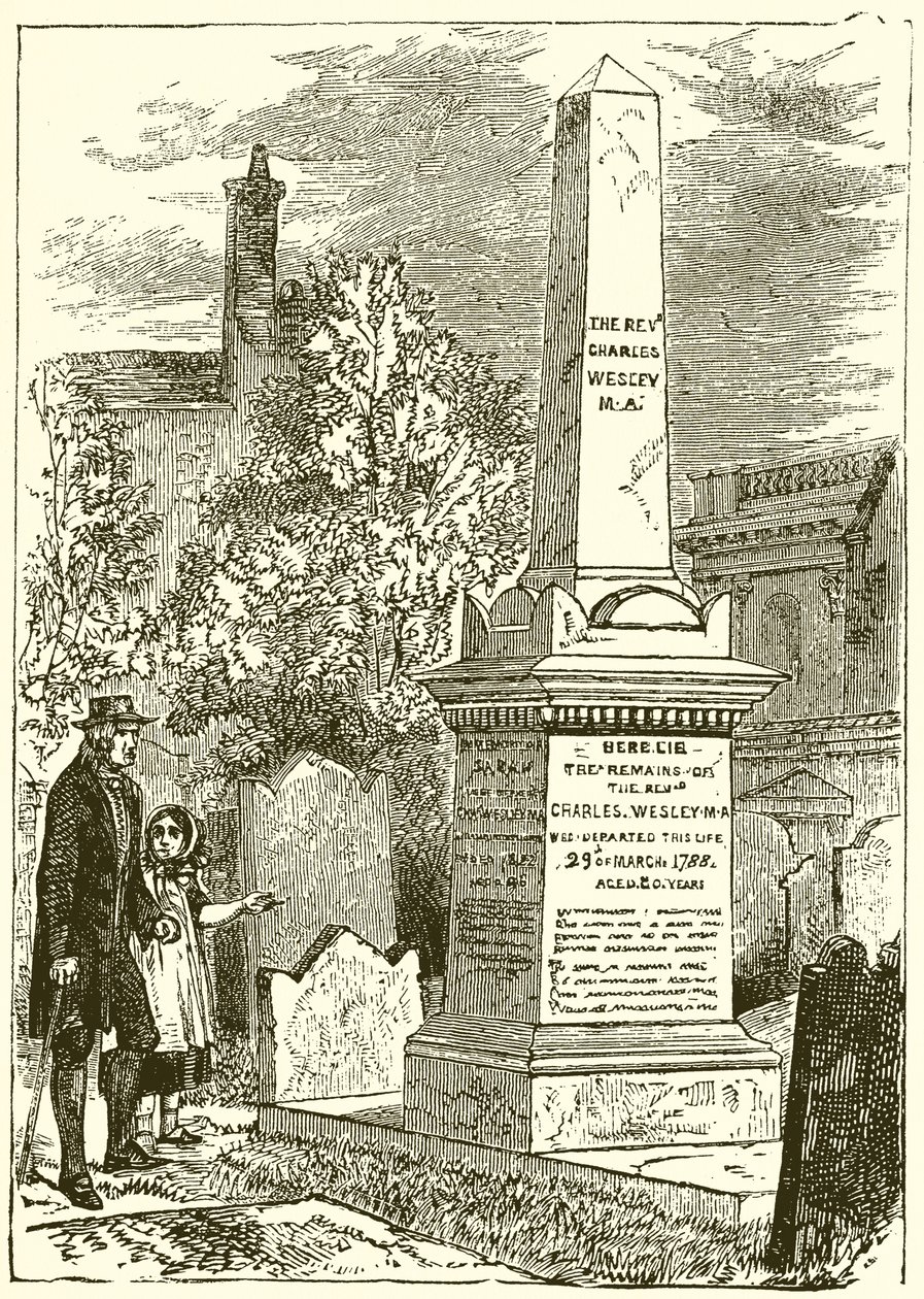Charles Wesley, Lápida (grabado) de English School