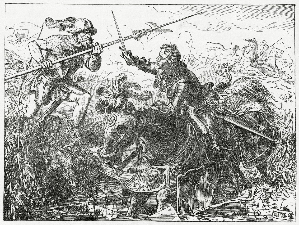 Carlos el Temerario, duque de Borgoña, en la batalla de Nancy, 5 de enero de 1477 de English School