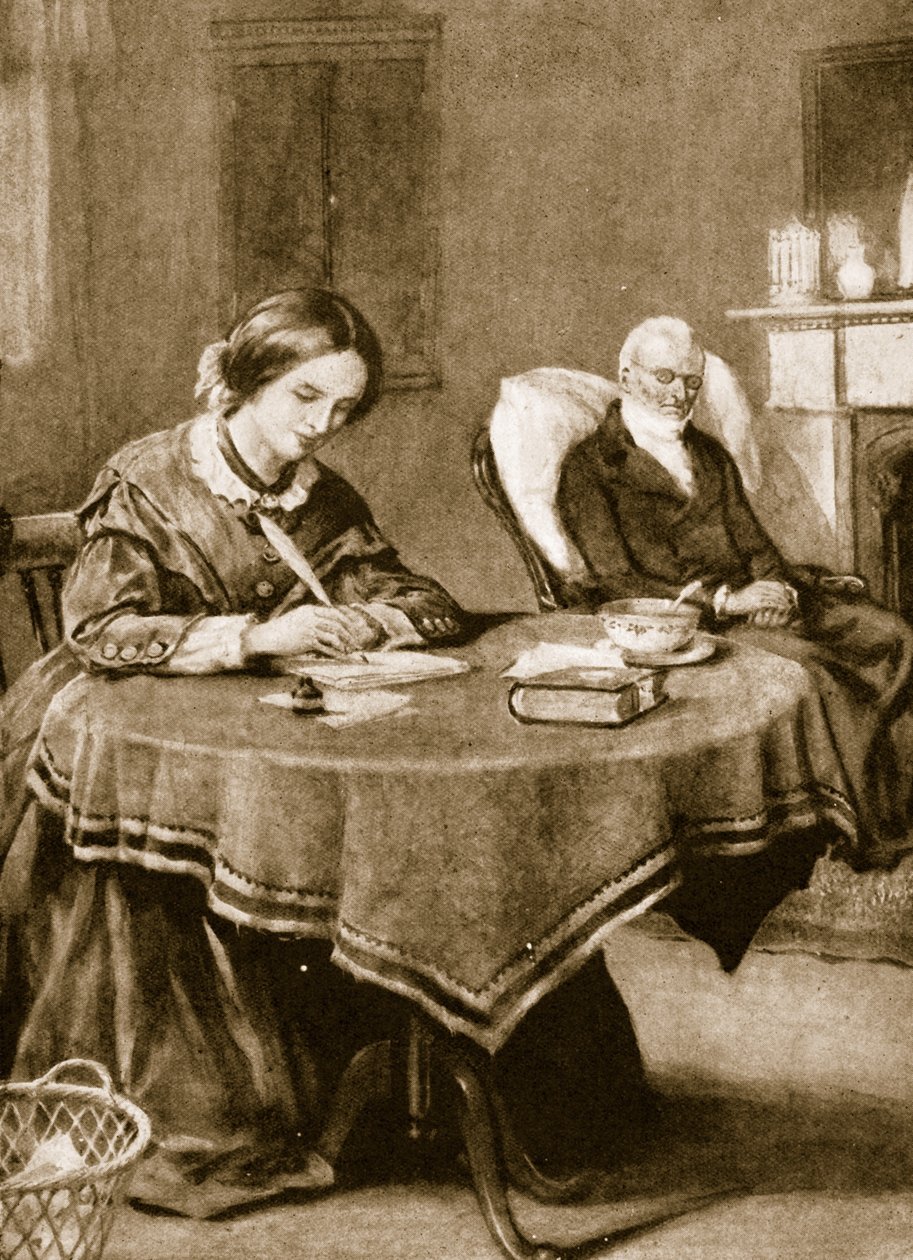 Charlotte Bronte trabajando en Jane Eyre de English School