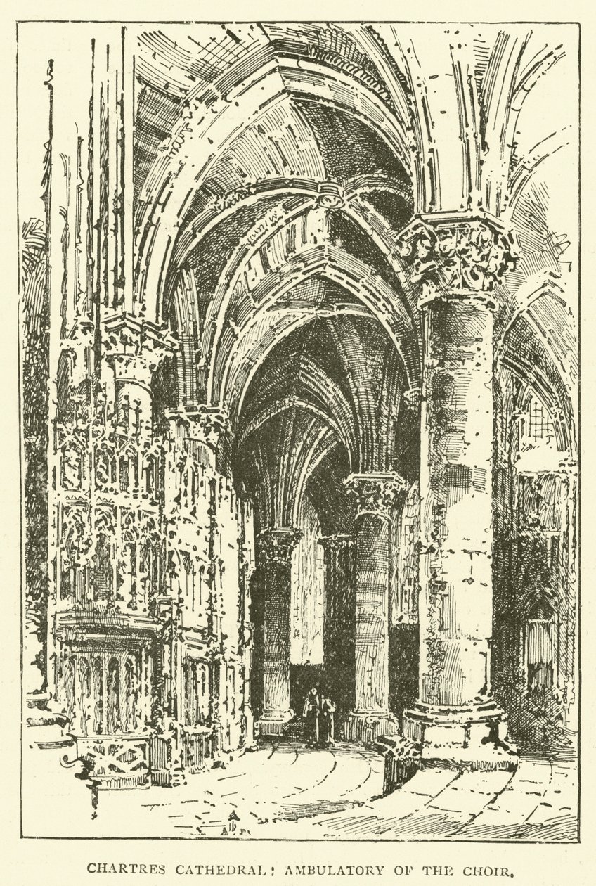 Catedral de Chartres, Ambulatorio del Coro (grabado) de English School