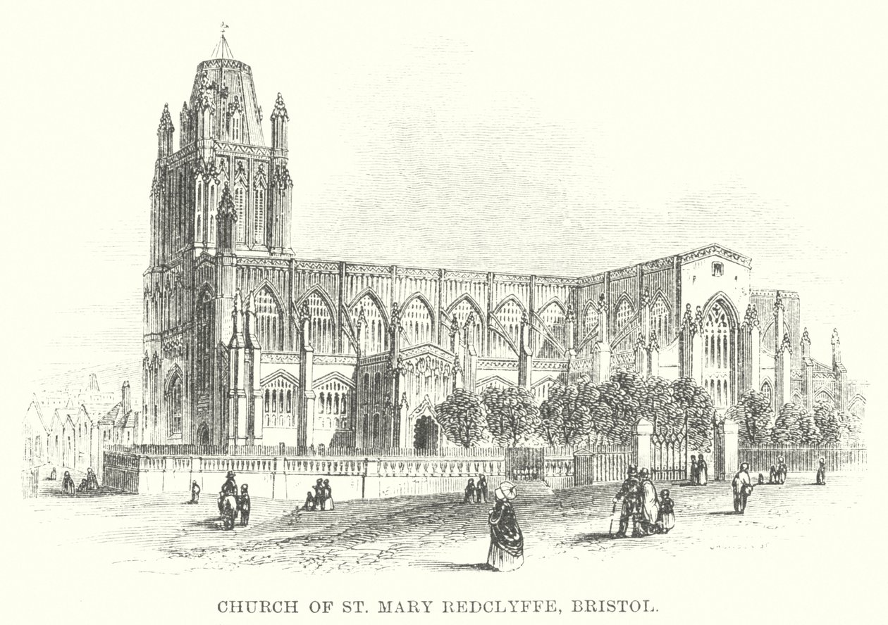 Iglesia de Santa María Redclyffe, Bristol (grabado) de English School