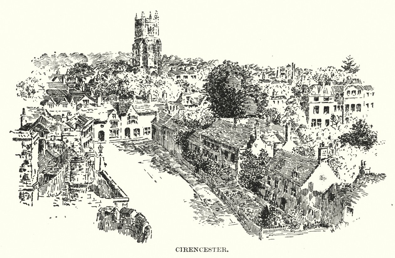 Cirencester (litografía) de English School
