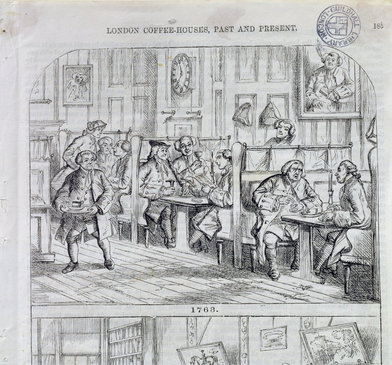 Sala de café en 1763, de London Coffee-Houses Past and Present de English School