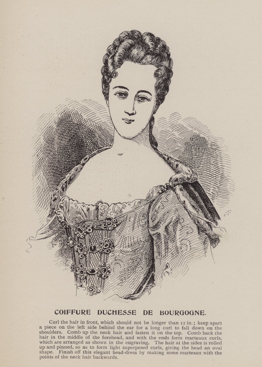 Peinado de la duquesa de Borgoña (grabado) de English School